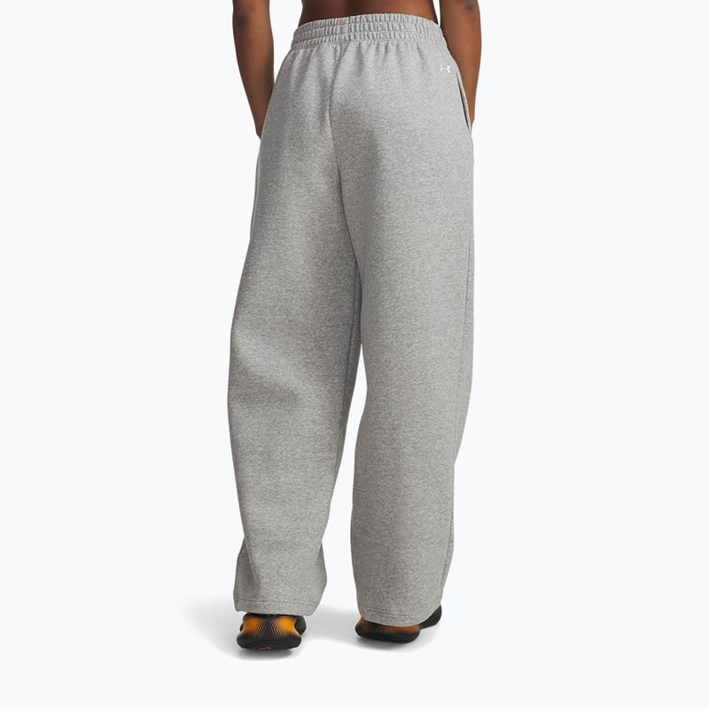 Spodnie damskie Under Armour Rival Fleece Script mod gray light heather/white 2