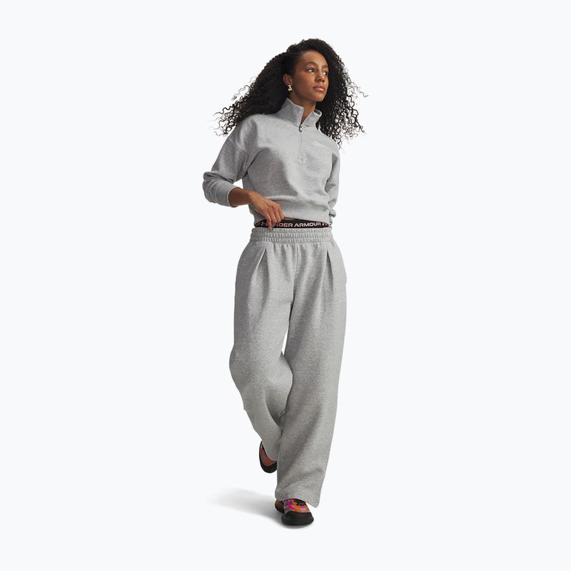 Spodnie damskie Under Armour Rival Fleece Script mod gray light heather/white 3