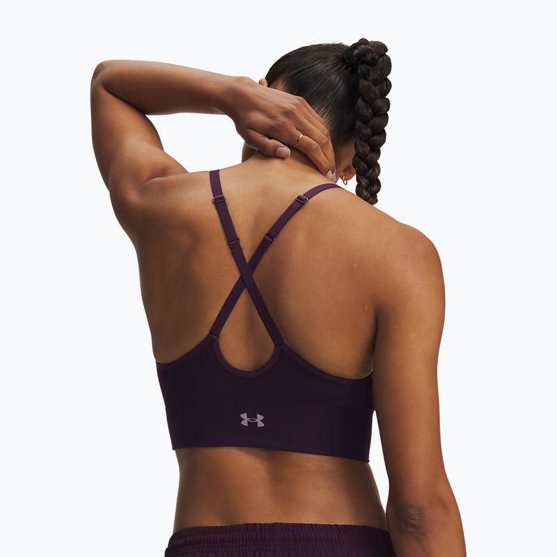 Biustonosz treningowy Under Armour Vanish Seamless Low purple echo/mauve pink 2