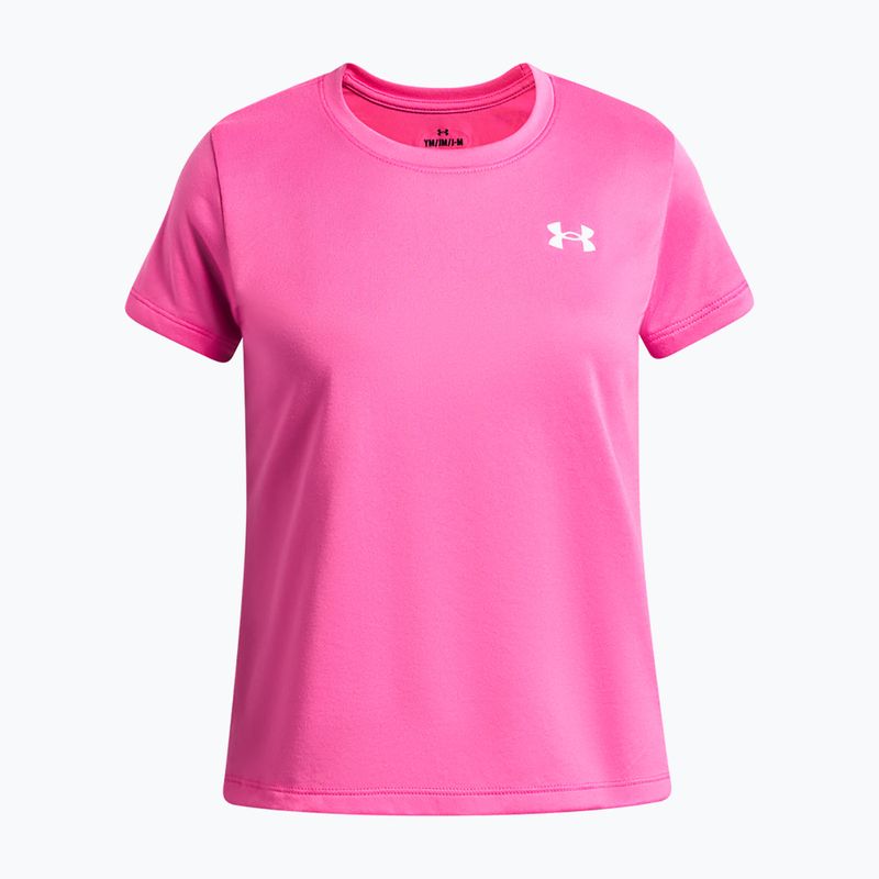 Koszulka treningowa dziecięca Under Armour Tech SSC SS pink frenzy/white
