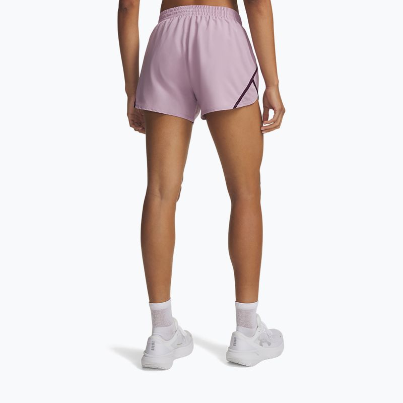 Spodenki do biegania damskie Under Armour Fly By 3" Shorts mauve pink/purple echo/reflective 3
