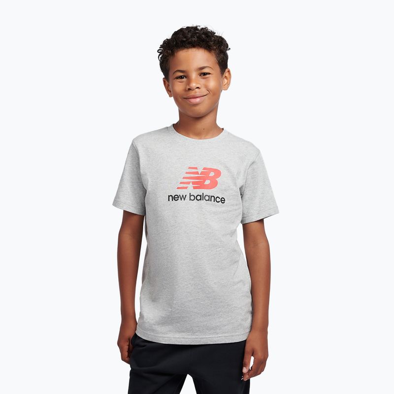 Koszulka dziecięca New Balance Jersey Stacked Logo Tee athletic grey heather