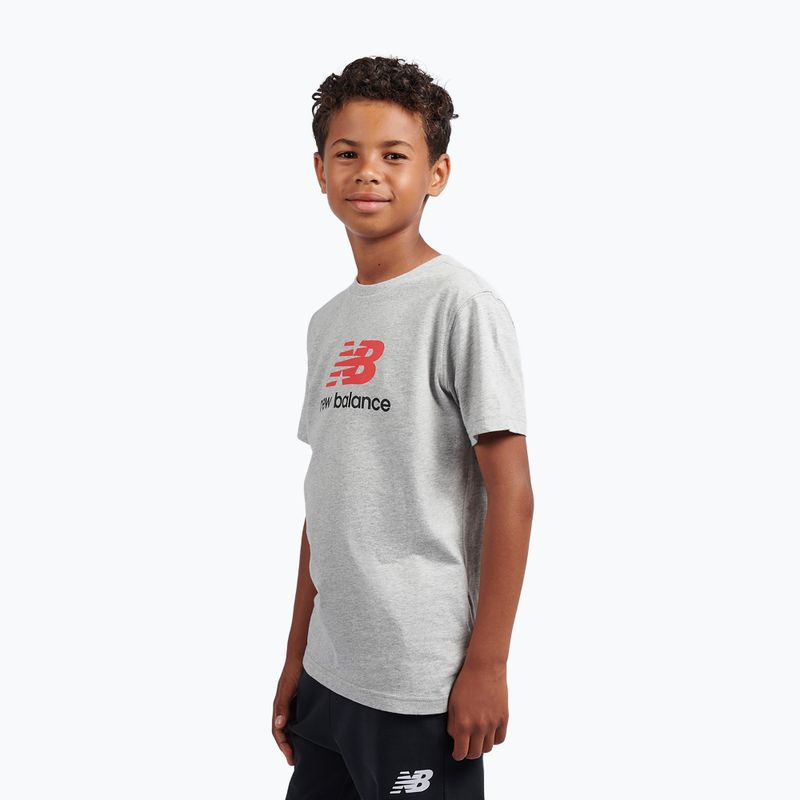 Koszulka dziecięca New Balance Jersey Stacked Logo Tee athletic grey heather 4