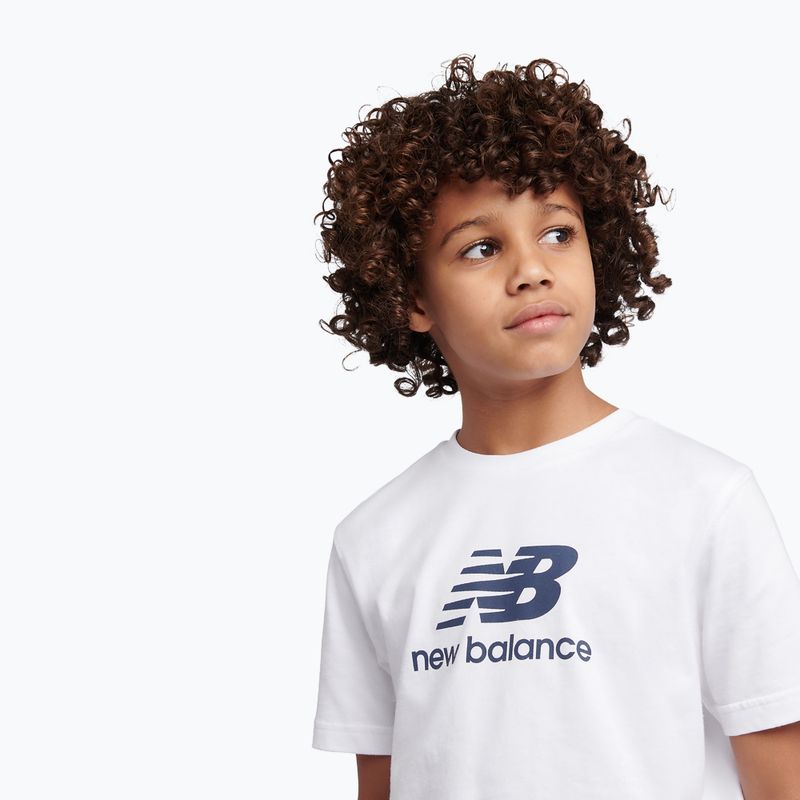 Komplet dziecięcy New Balance Stacked Logo Tee & FT Short nb bright white 5