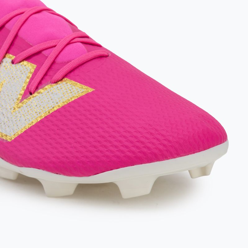 Buty piłkarskie dziecięce New Balance Furon Team V8 FG pink heat/sea salt/gold metallic 7