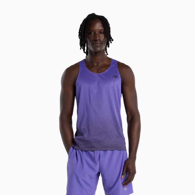 Koszulka do biegania męska New Balance Viz-Tech Singlet electric purple