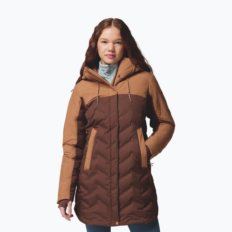 Płaszcz puchowy damski Columbia Mountain Croo III Mid Down tobacco/camel brown