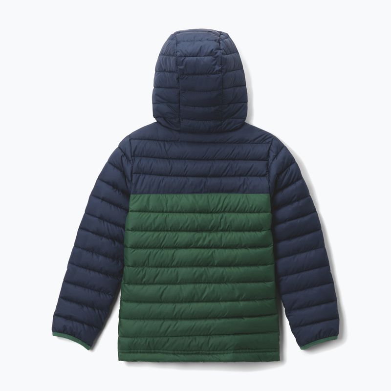 Kurtka dziecięca Columbia Powder Lite II Hooded rain forest/collegiate navy 9