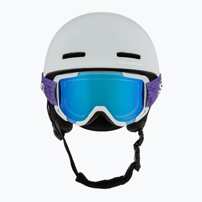 Kask narciarski dziecięcy Salomon Player Combo + Gogle XV Jr ice flow/ice flow mid blue 2