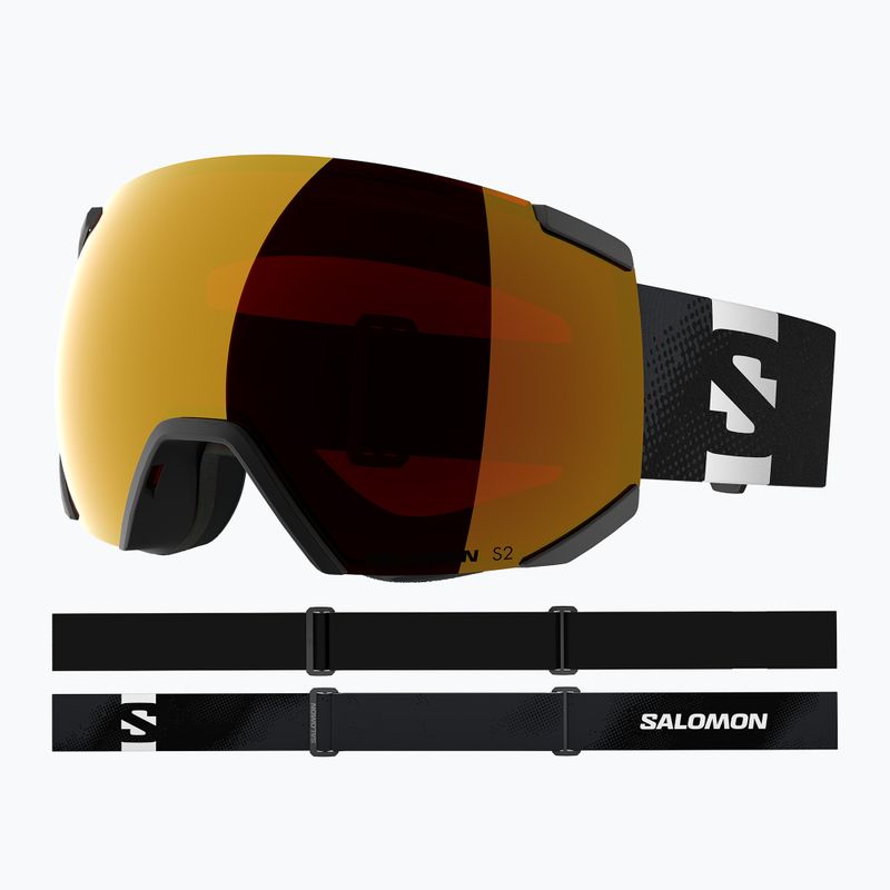 Gogle narciarskie dziecięce Salomon Radium black/mi mid red 9