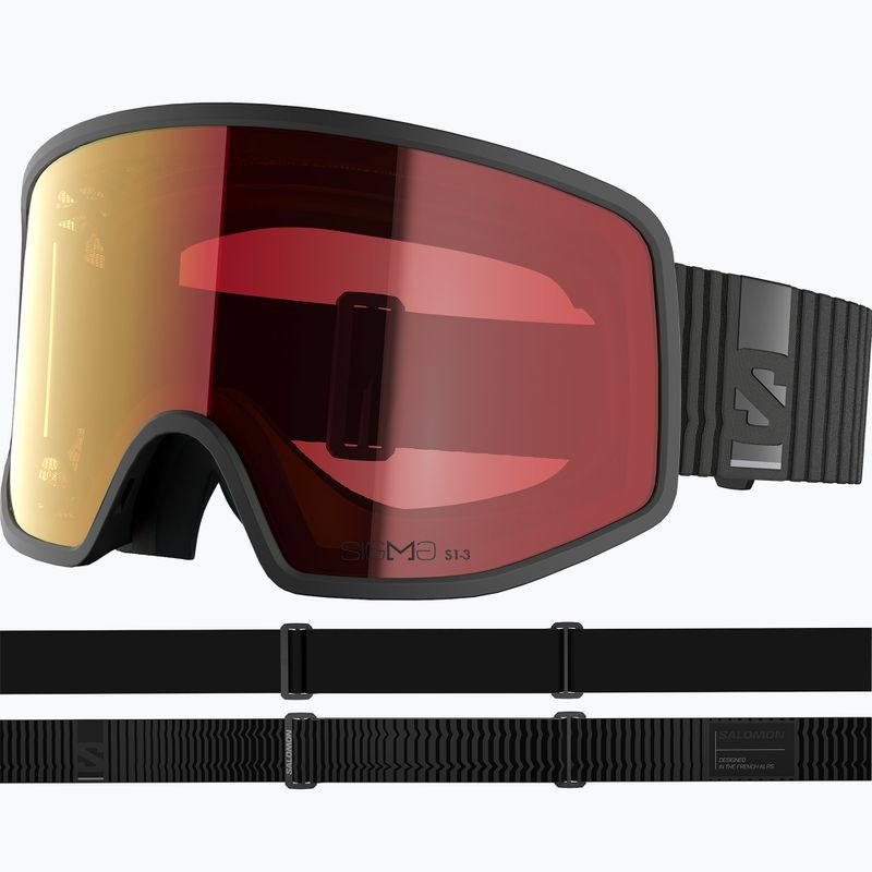 Gogle narciarskie Salomon Sentry Pro OTG Sigma Photo S1-S3 black/sigma photo poppy red 2