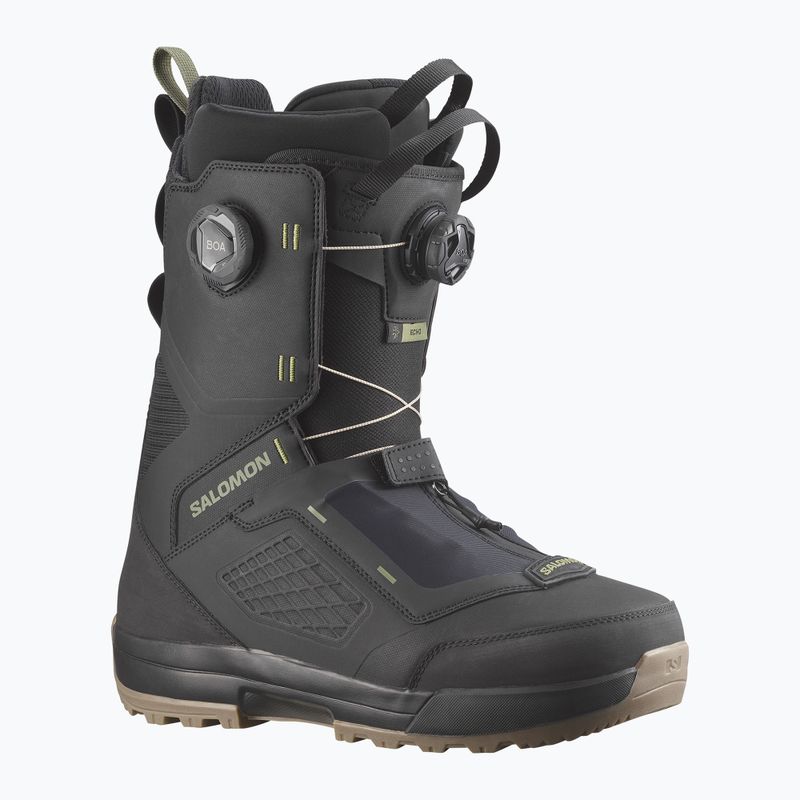 Buty snowboardowe męskie Salomon Echo Dual Boa black/black/deep lichen green 6