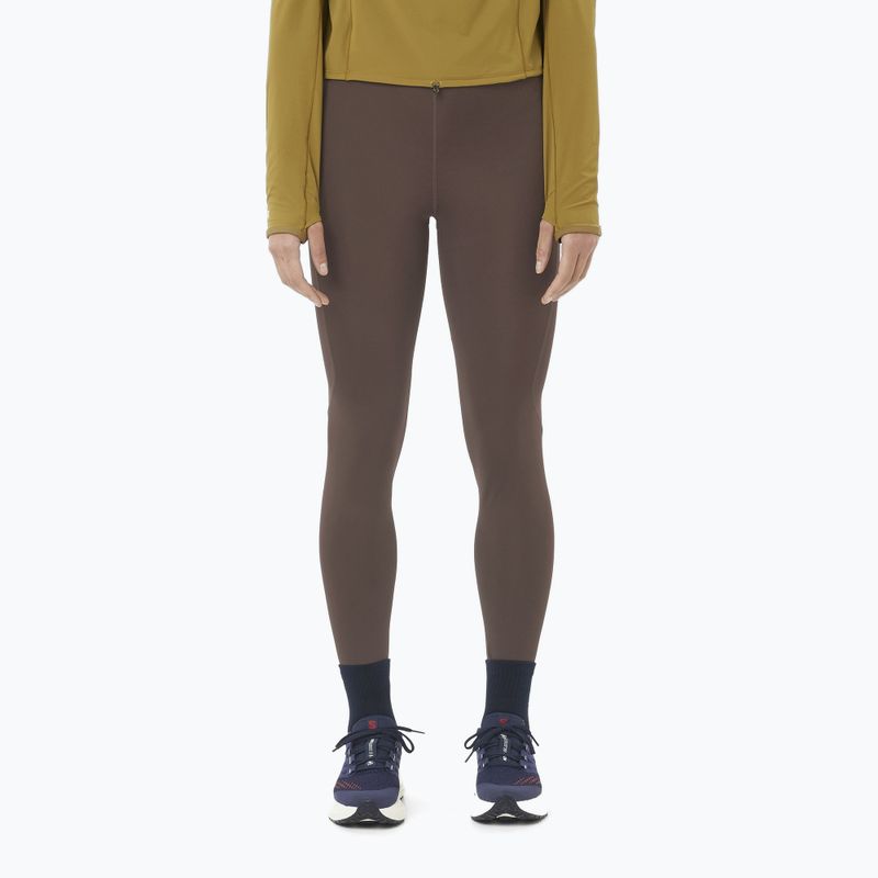Legginsy do biegania damskie Salomon SHAKEout Core 28" coffee bean