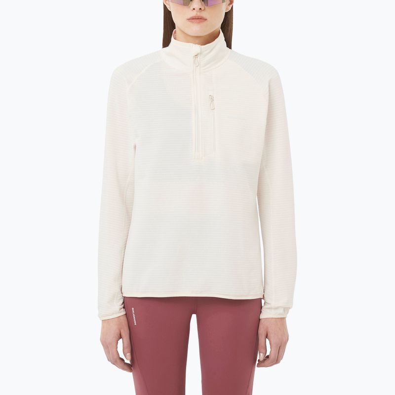 Bluza trekkingowa damska Salomon Essential Lightwarm Half Zip whisper white