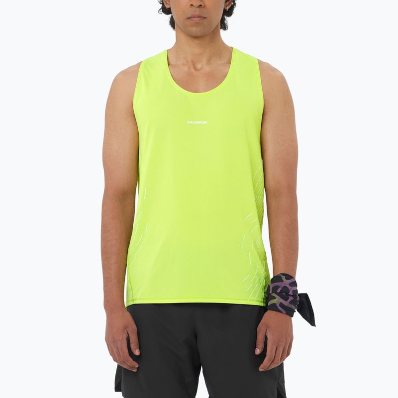 Koszulka do biegania męska Salomon Sense Aero Singlet GFX acid lime