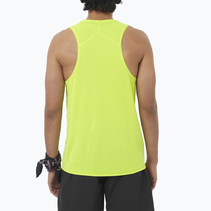 Koszulka do biegania męska Salomon Sense Aero Singlet GFX acid lime 2