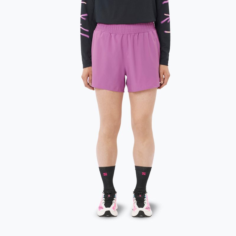 Spodenki do biegania damskie Salomon Shakeout Core 2IN1 4" iris orchid