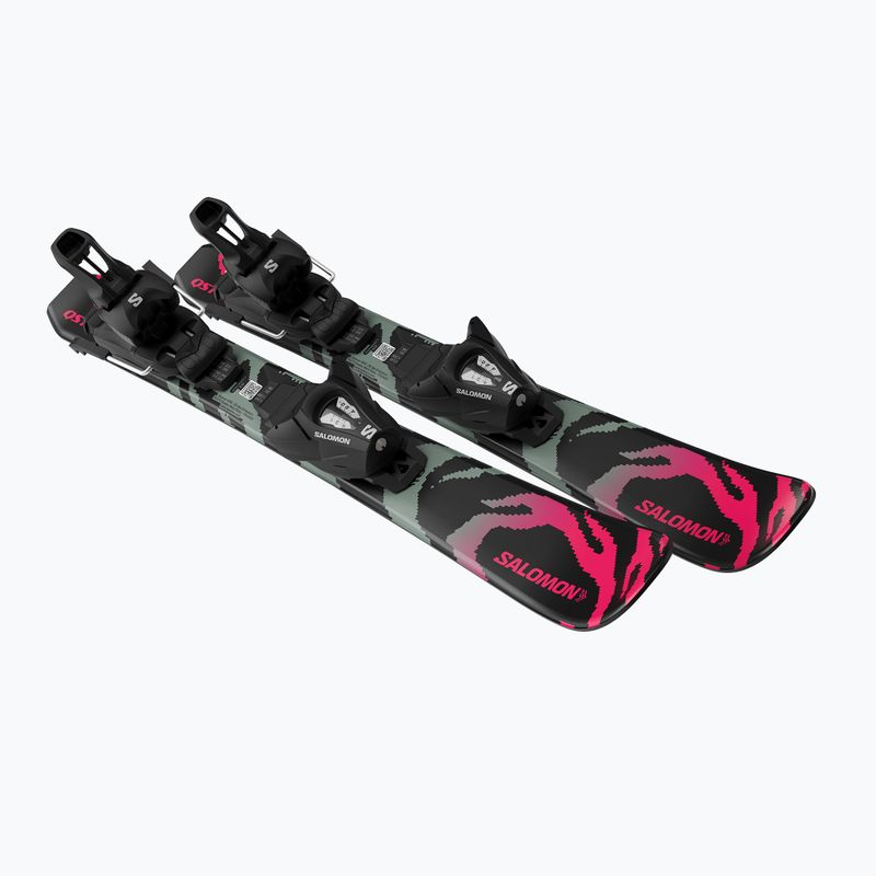 Narty zjazdowe dziecięce Salomon QST Jr Black XS + wiązania C5 GW black/neon punch 4
