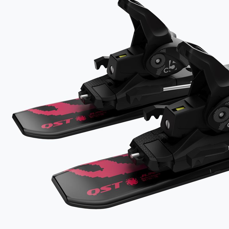 Narty zjazdowe dziecięce Salomon QST Jr Black XS + wiązania C5 GW black/neon punch 7