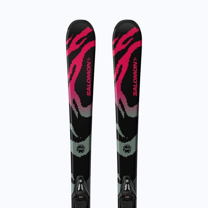 Narty zjazdowe dziecięce Salomon QST Jr Black S + wiązania C5 GW black/neon punch 5