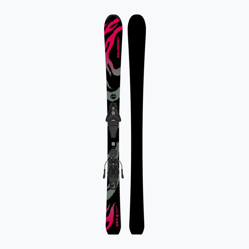 Narty zjazdowe dziecięce Salomon QST Jr Black M + wiązania L6 GW black/neon punch 3