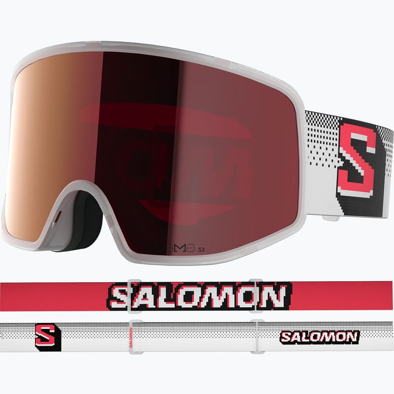 Gogle narciarskie Salomon Sentry Pro Sigma S3 translucent frozen/sigma fire red 2