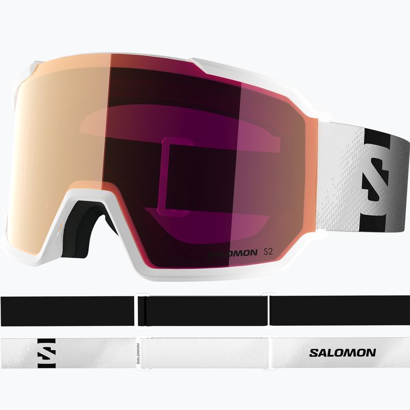 Gogle narciarskie Salomon S/View 3 S2 white/ml lruby 2