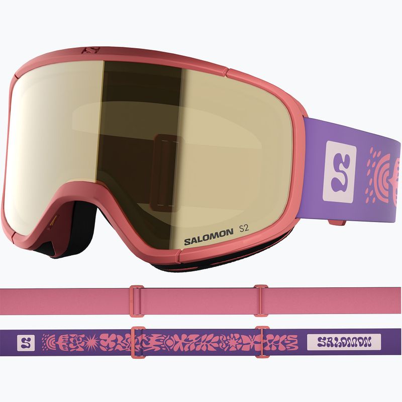 Gogle narciarskie dziecięce Salomon Rio S2 smoke blue/flash gold 2