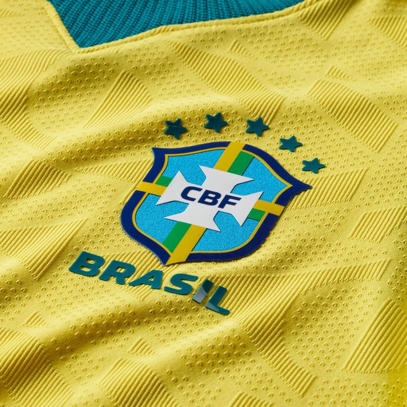 Koszulka piłkarska dziecięca Nike Brazil 2026/27 Match Home canary/light menta/geode teal 3