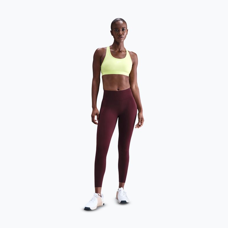 Biustonosz treningowy Nike Swoosh Medium Support light lemon twist/stone mauve/white 2