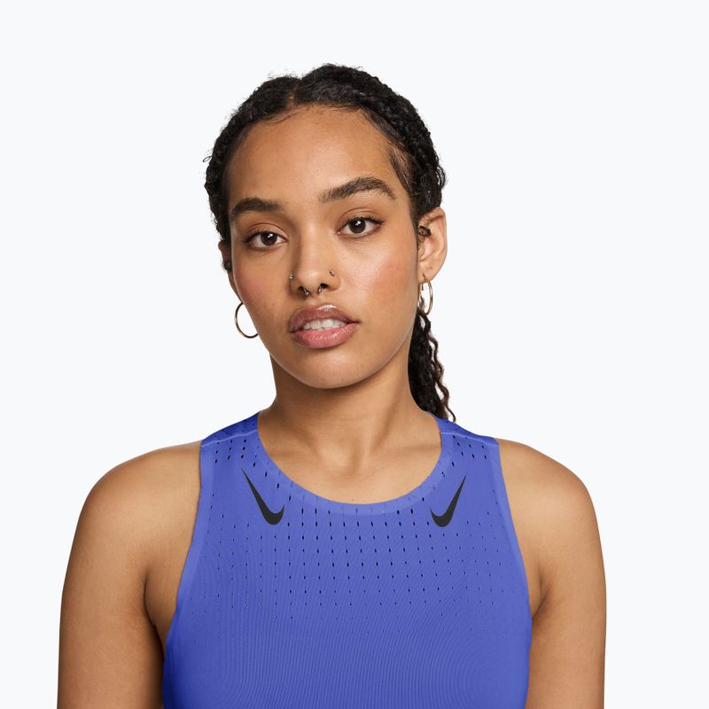 Koszulka do biegania damska Nike AeroSwift Dri-Fit ADV Singlet sapphire/black 3