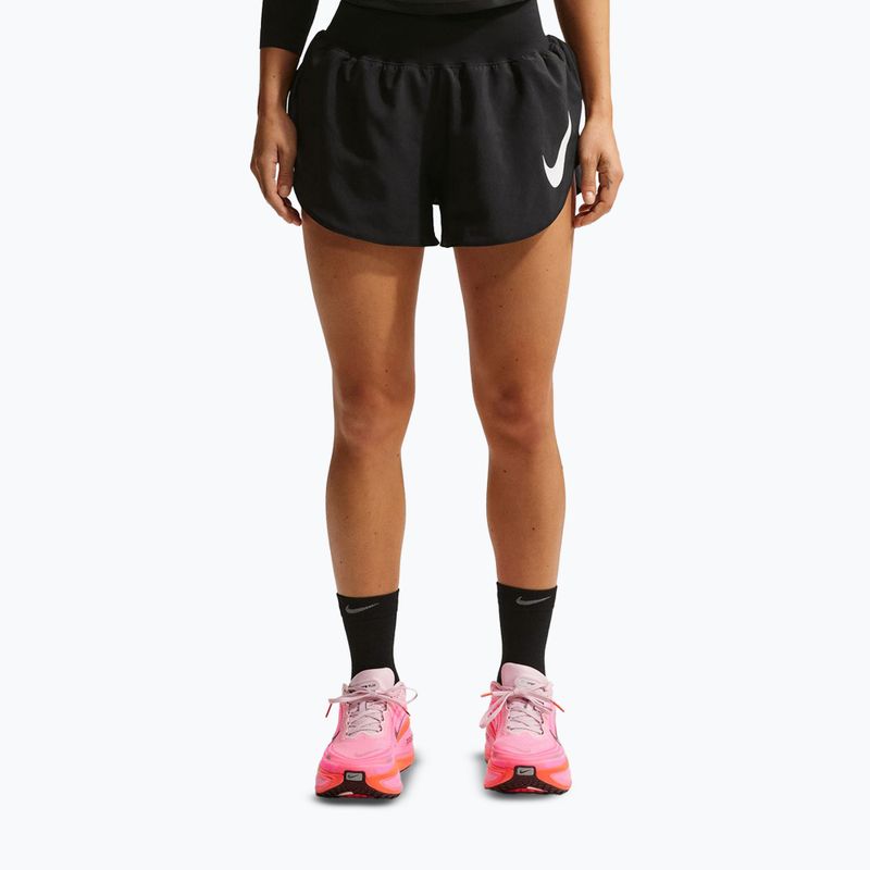 Spodenki do biegania damskie Nike Tempo Swoosh Dri-Fit Mid-Rise Brief-Lined black/white