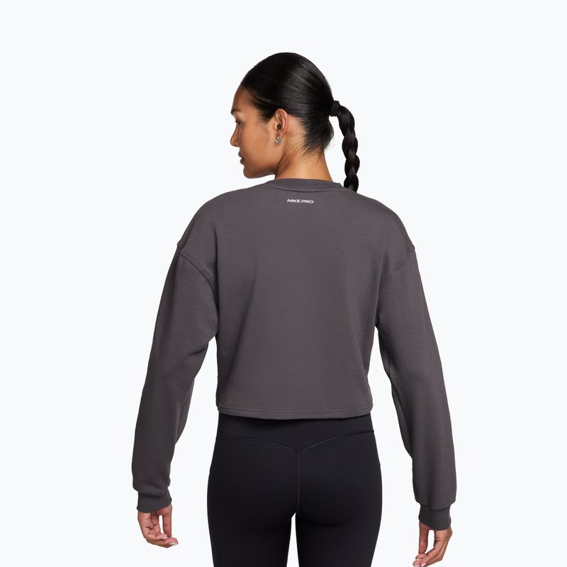 Bluza treningowa damska Nike Pro Dri-Fit Crew Neck thunder grey/metallic silver/white 2