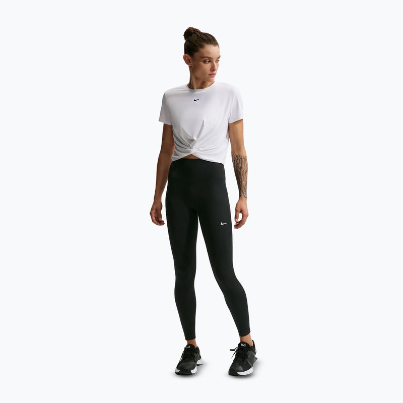 Legginsy damskie Nike One Seamless Front High-Waisted black/white 2