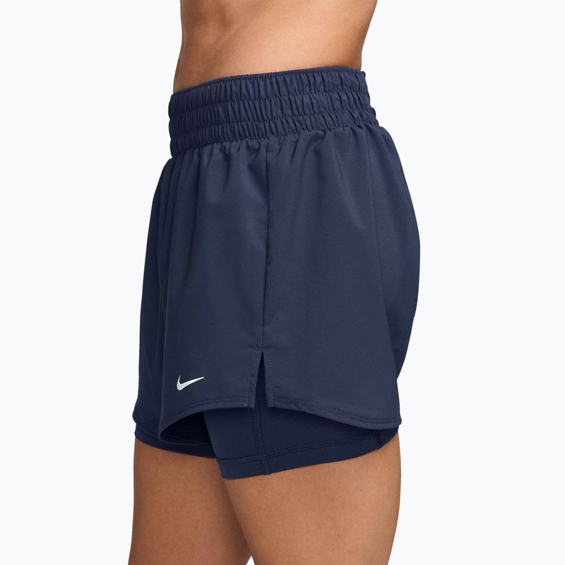 Spodenki damskie Nike One Dri-Fit High-Waisted 3" 2In1 midnight navy/white 3