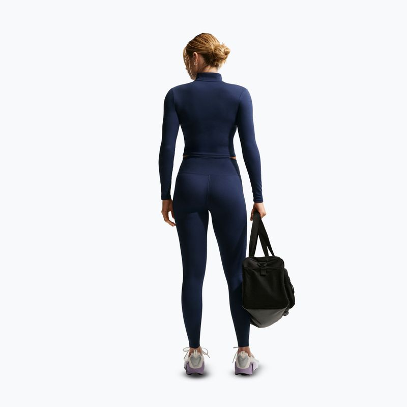 Legginsy damskie Nike One Seamless Front High-Waisted midnight navy/white 3