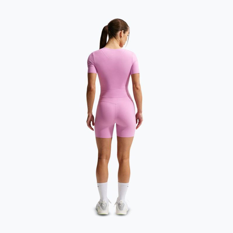 Spodenki damskie Nike Zenvy High Waisted Biker 5" light magenta/white 3