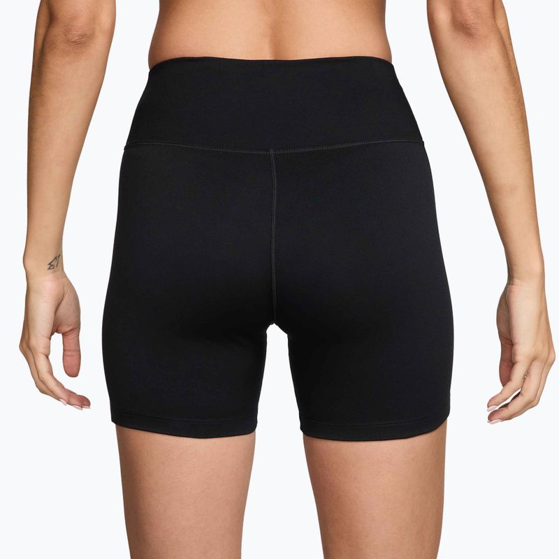Spodenki damskie Nike One High-Waisted Biker 5" black/white 2