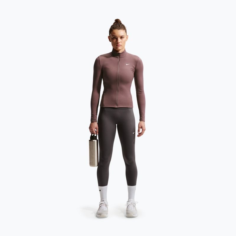 Bluza treningowa damska Nike One Fitted Dri-Fit Full-Zip burgundy tattoo/white 2