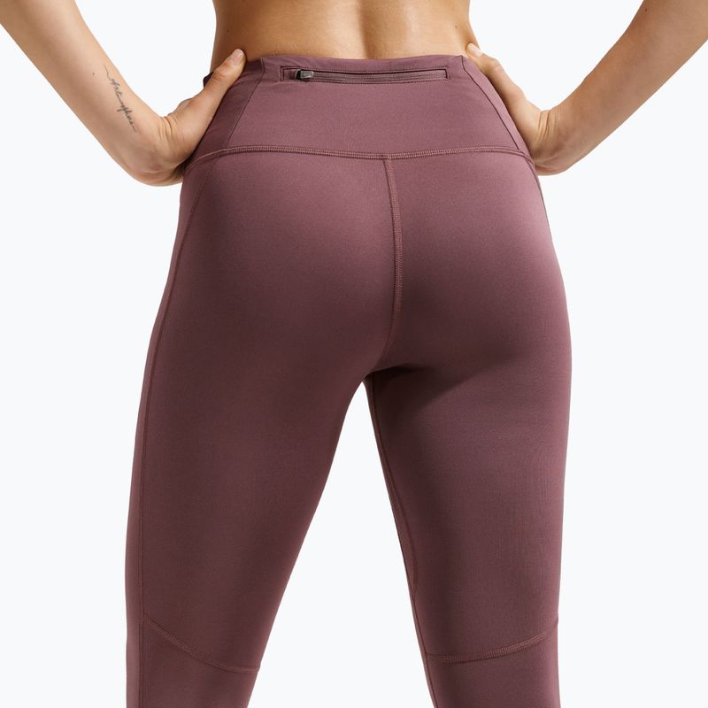 Legginsy do biegania damskie Nike Tempo Swoosh Run High-Waisted 7/8 tattoo/white 5