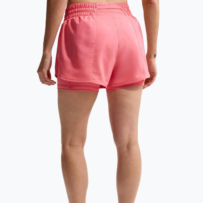Spodenki do biegania damskie Nike One Dri-FIT 2IN1 sea coral/white 5