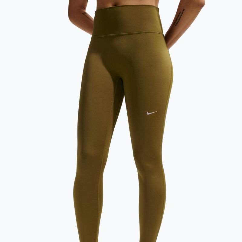 Legginsy do biegania damskie Nike Tempo High-Waisted 7/8 olive flak