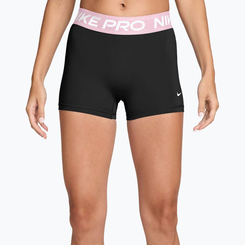 Spodenki damskie Nike Pro Mid-Rise Biker 3" black/pink foam/white