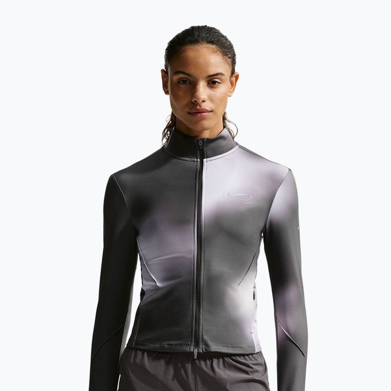 Bluza do biegania damska Nike Swift Dri-Fit Full Zip Mid-Layer dark smoke grey/light smoke grey