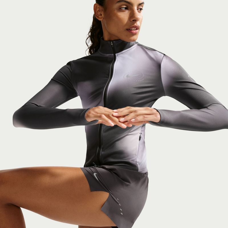 Bluza do biegania damska Nike Swift Dri-Fit Full Zip Mid-Layer dark smoke grey/light smoke grey 6