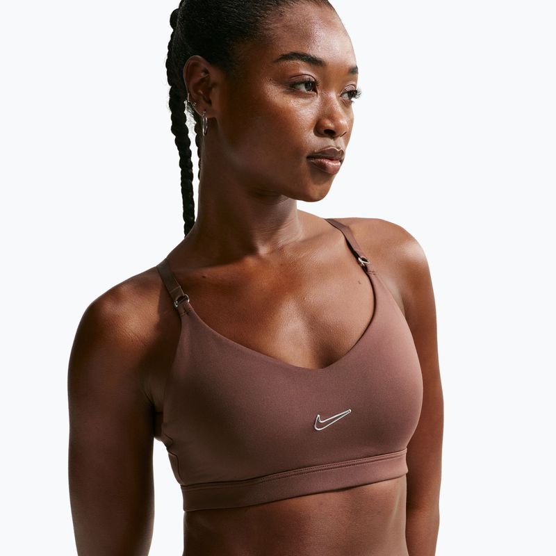 Biustonosz treningowy Nike Indy Padded Gloss light chocolate
