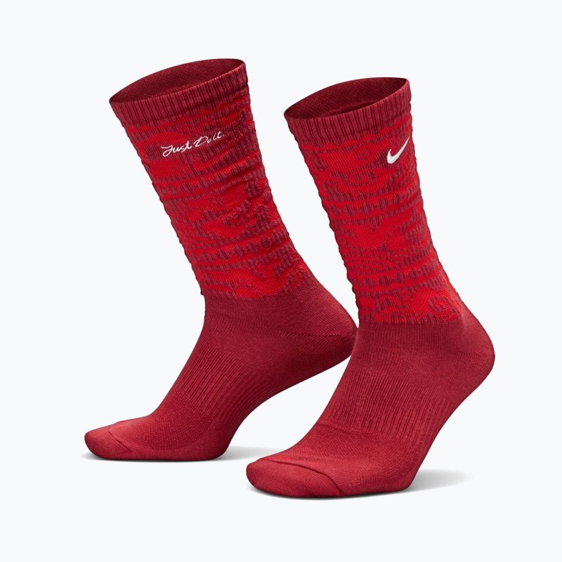 Skarpety Nike Everyday Plus Cushioned Crew team crimson/metallic silver