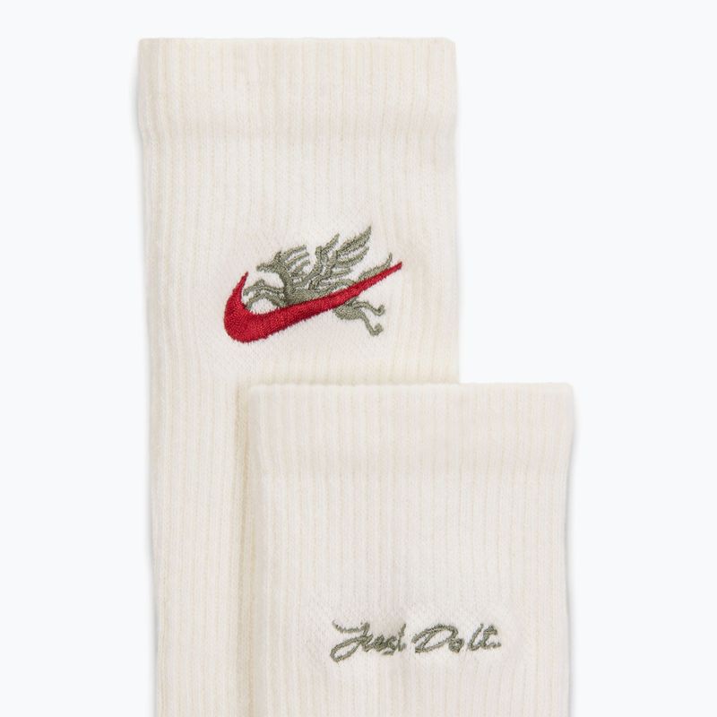 Skarpety Nike Everyday Plus Crew 3 pary sail/neutral olive/team crimson 4