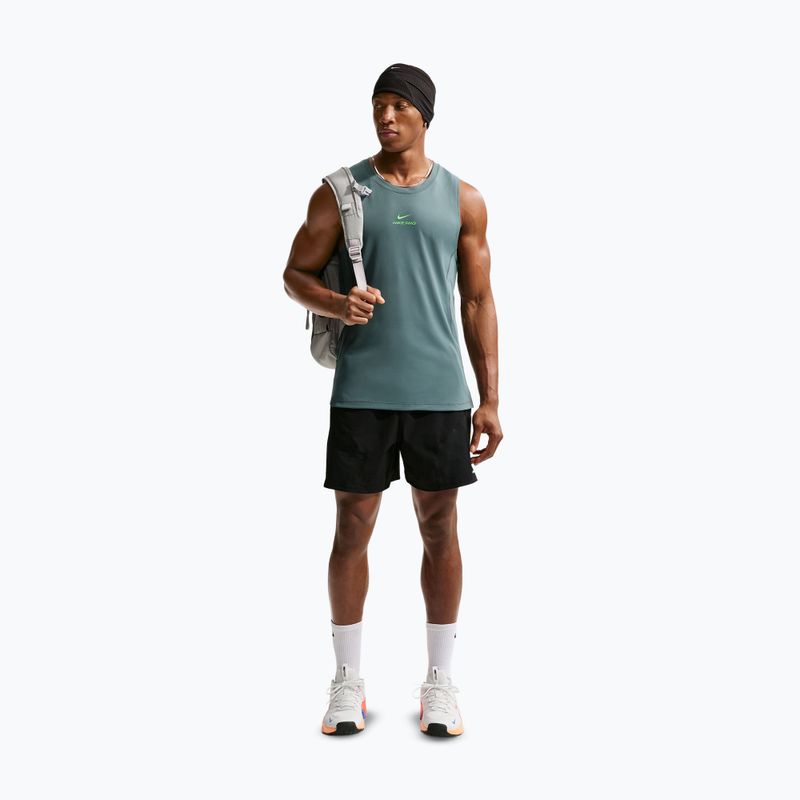 Koszulka treningowa męska Nike Pro Training Dri-Fit mineral slate/green strike 2