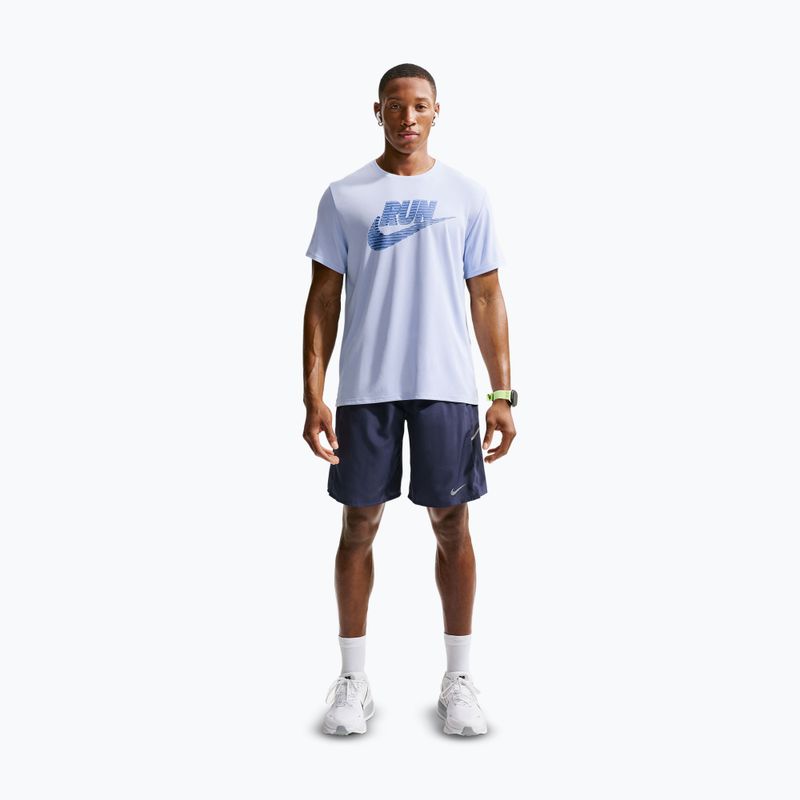 Koszulka do biegania męska Nike Miler Dri-Fit UV hydrogen blue/lapis 2